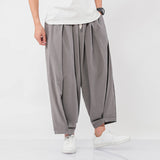 Sincism Store Men's Wide Wide Trousers Chinese Style Casual Harem Pants 2019 Autumn Solid Color Oversize Man Pants Plus Size 5XL