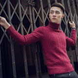 2020 Fall Winter Thick Warm Cashmere Sweater Men Turtleneck Men Brand Mens Sweaters Slim Fit Pullover Men Knitwear Double collar