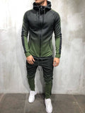 Mens Fashion Zipper Tracksuit Gradient color 3D Print Casual Sportsuit Men Hoodies/Sweatshirts Sportswear JORDAN 23 Hooded+Pant